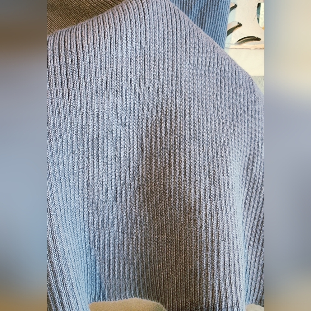 House Of Harlow 1960 Revolve Blue Collared Ribbed Knit Button Down Dress Small - Picture 11 of 15